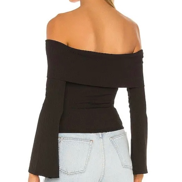 Lovers + Friends Black Off-The-Shoulder Fletcher Top Size Medium - Picture 2 of 3